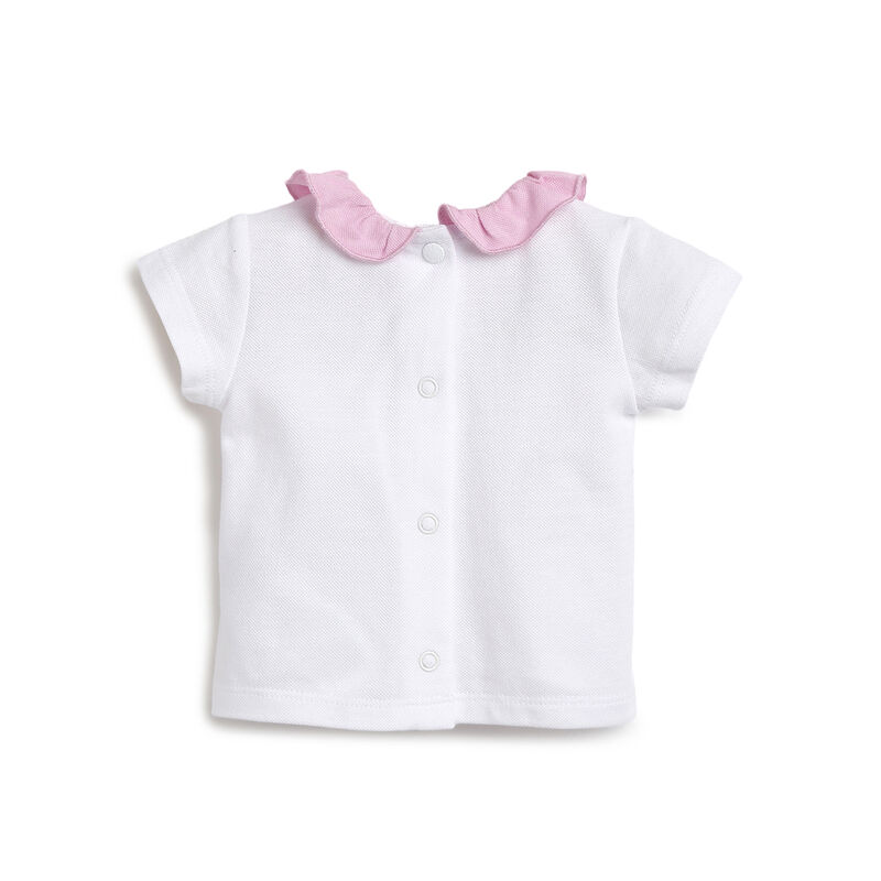 Girls Medium Pink Applique Outfit with Short Pants image number 1